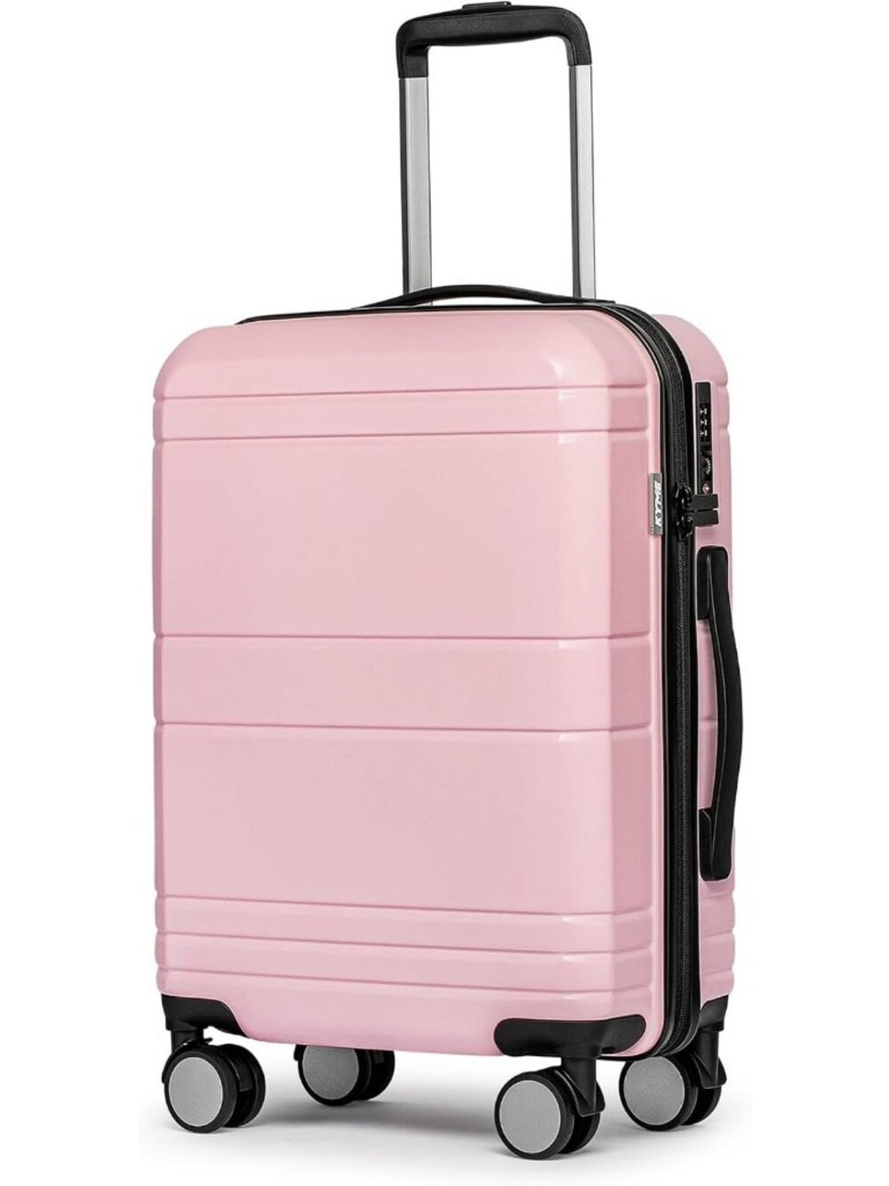 Stylish 20" Hardshell Carry-On Luggage, Airline Approved, Pink Travel Suitcase